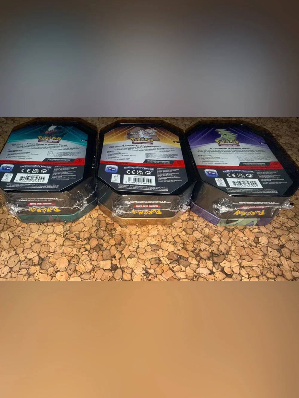 Pokemon TCG  Triple Whammy Collector Tins (x3) - Darkrai - Slaking - Tyranitar
